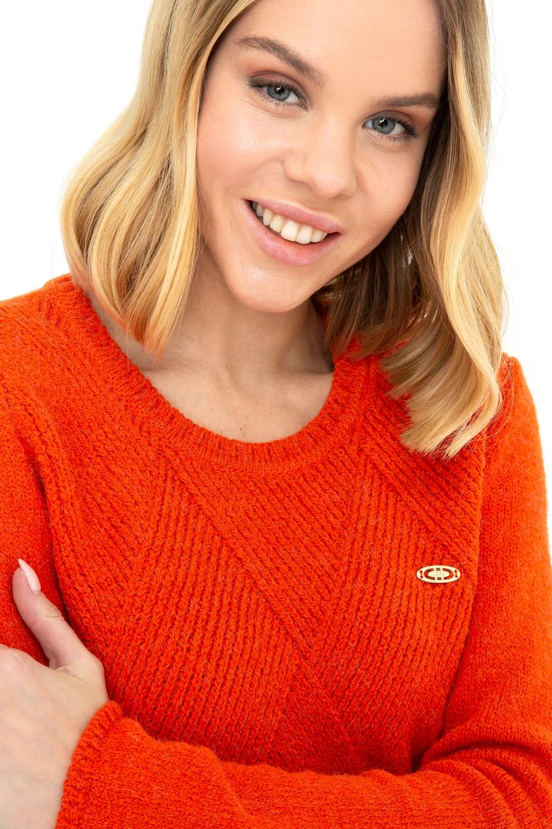 Kadın Turuncu Triko Kazak - 50237642010