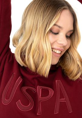 Kadın Bordo Kapüşonlu Sweatshirt - 50240767004