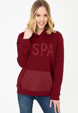 Kadın Bordo Kapüşonlu Sweatshirt - 50240767004