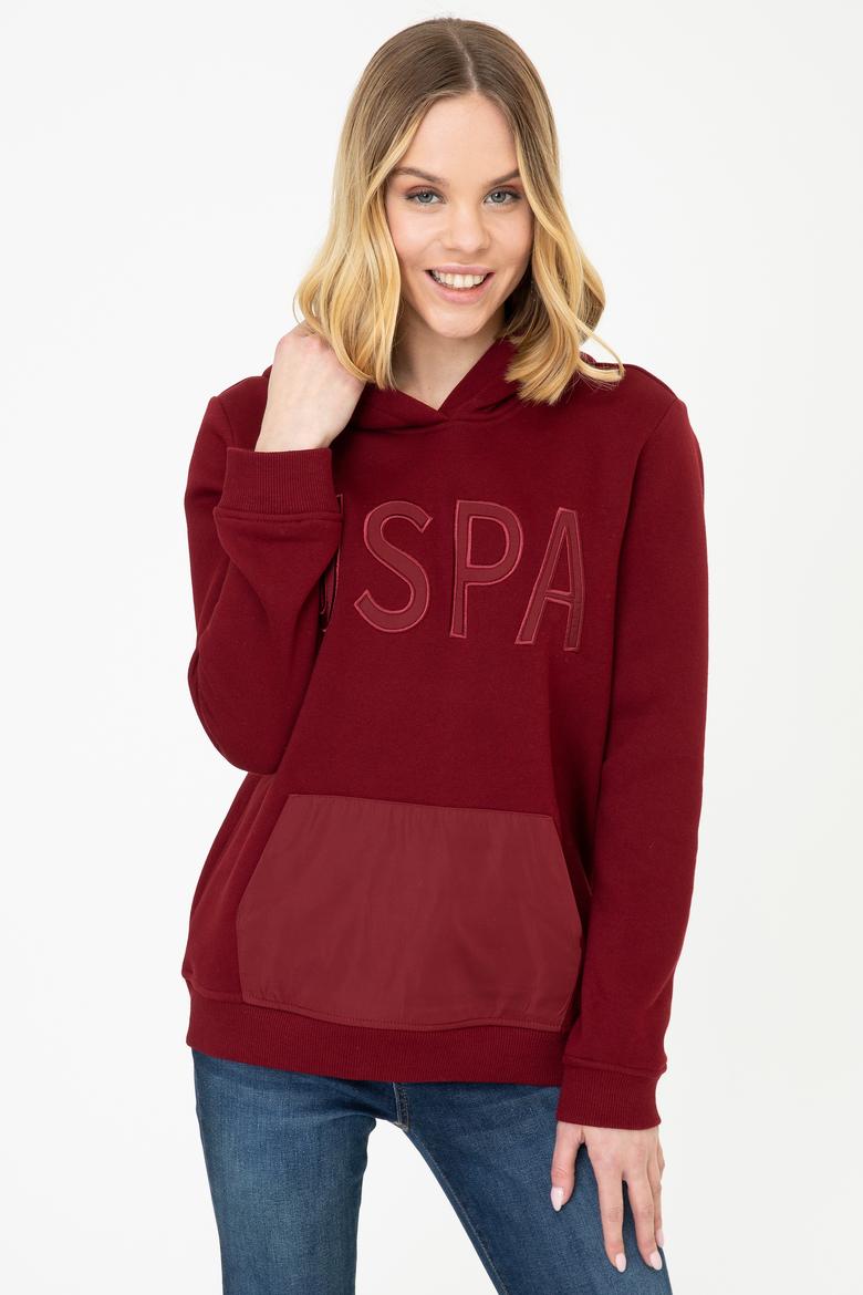 Kadın Bordo Kapüşonlu Sweatshirt