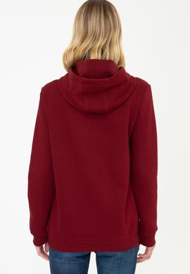 Kadın Bordo Kapüşonlu Sweatshirt - 50240767004