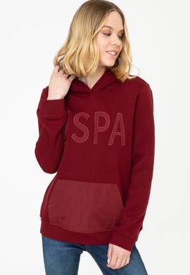 Kadın Bordo Kapüşonlu Sweatshirt - 50240767004