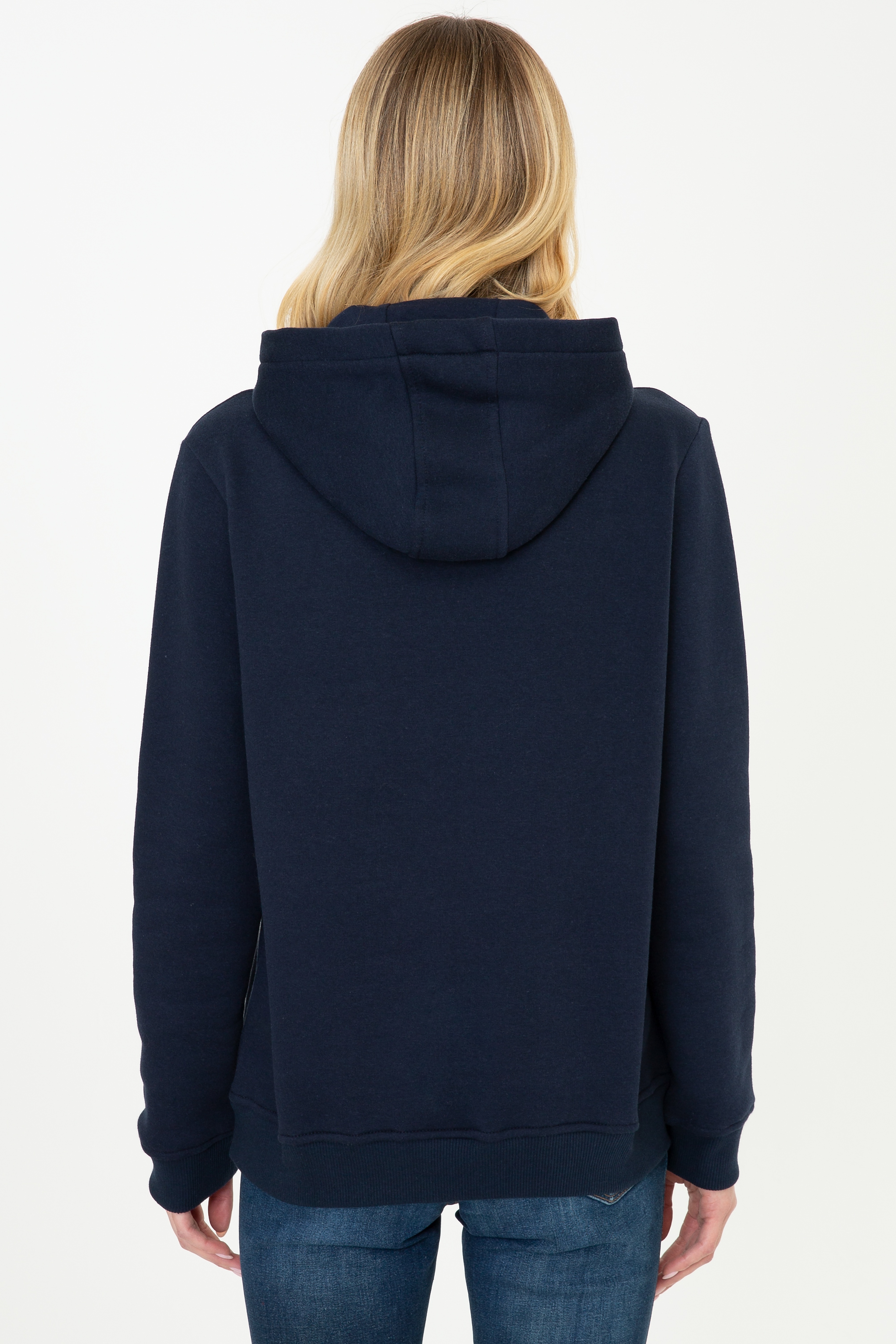 Kadın Lacivert Kapüşonlu Sweatshirt