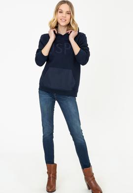 Kadın Lacivert Kapüşonlu Sweatshirt - 50240767024