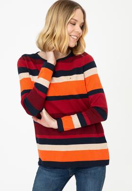 Kadın Çizgili Triko Kazak - 50244848011