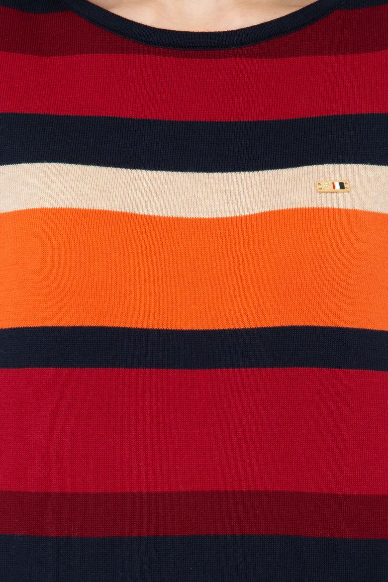 Kadın Çizgili Triko Kazak - 50244848011