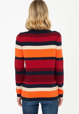 Kadın Çizgili Triko Kazak - 50244848011