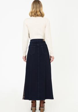 Kadın Mavi Jean Etek - 50209492003