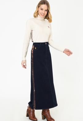 Kadın Mavi Jean Etek - 50209492003