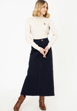 Kadın Mavi Jean Etek - 50209492003