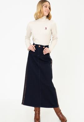 Kadın Mavi Jean Etek - 50209492003