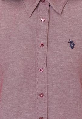 Kadın Bordo Uzun Kollu Basic Gömlek - 50253658114