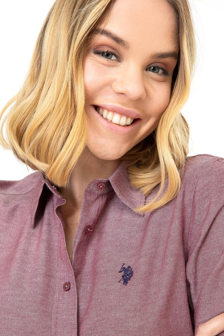 Kadın Bordo Uzun Kollu Basic Gömlek - 50253658114