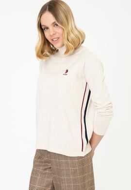 Kadın Krem Melanj Kazak - 50237135023