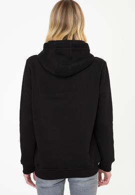 Kadın Siyah Kapüşonlu Sweatshirt - 50240767029