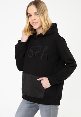 Kadın Siyah Kapüşonlu Sweatshirt - 50240767029