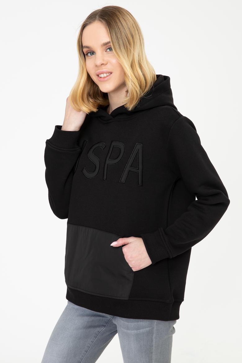 Kadın Siyah Kapüşonlu Sweatshirt - 50240767029