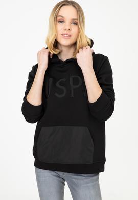 Kadın Siyah Kapüşonlu Sweatshirt - 50240767029