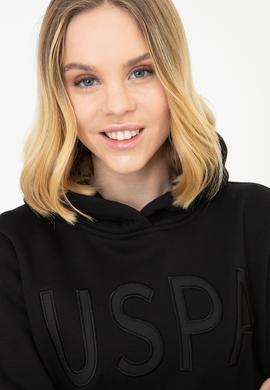 Kadın Siyah Kapüşonlu Sweatshirt - 50240767029