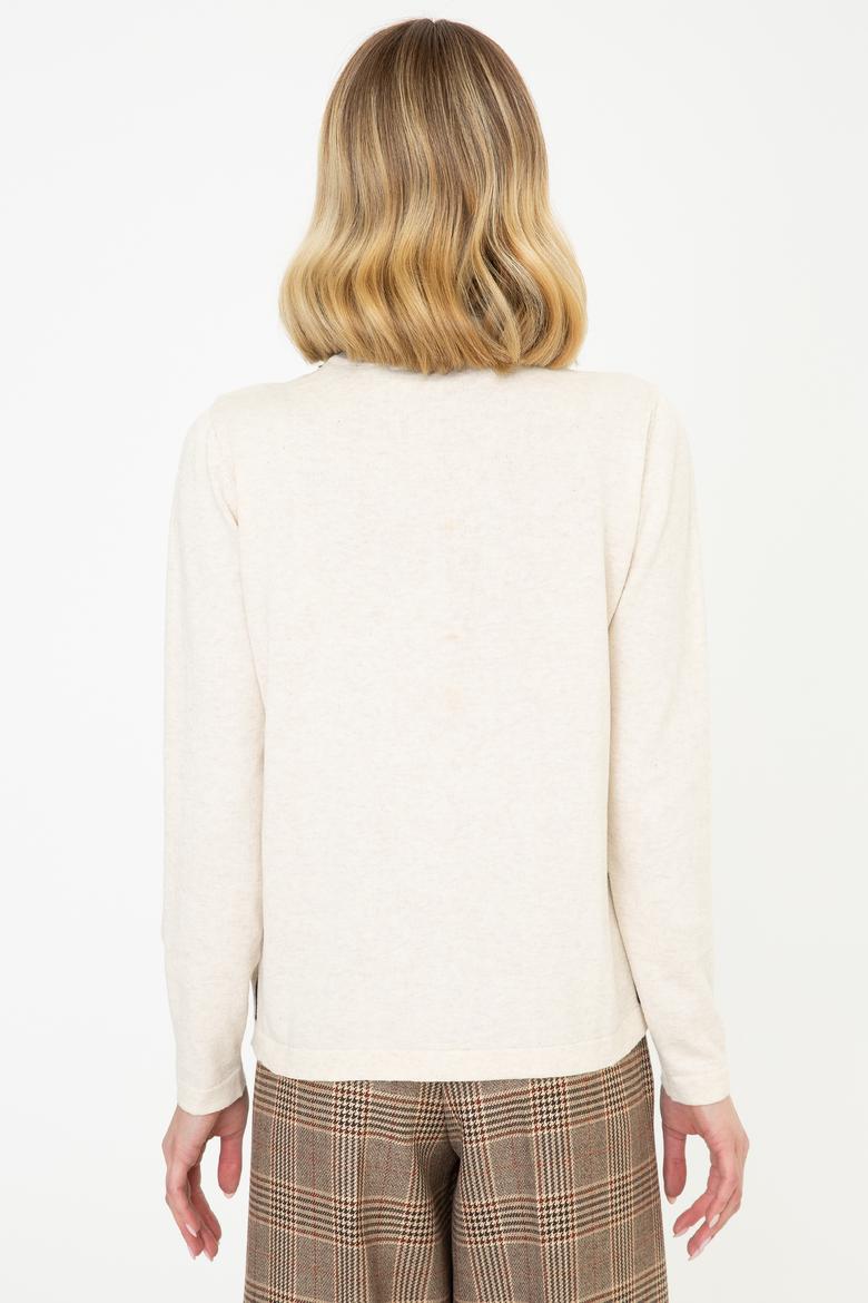 Kadın Krem Melanj Kazak - 50237135023