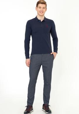 Erkek Lacivert Polo Yaka Sweatshirt Basic - 50212421015