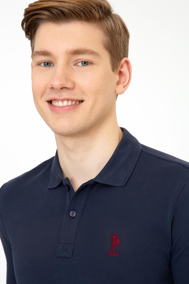 Erkek Lacivert Polo Yaka Sweatshirt Basic - 50212421015