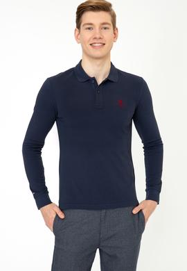 Erkek Lacivert Polo Yaka Sweatshirt Basic - 50212421015