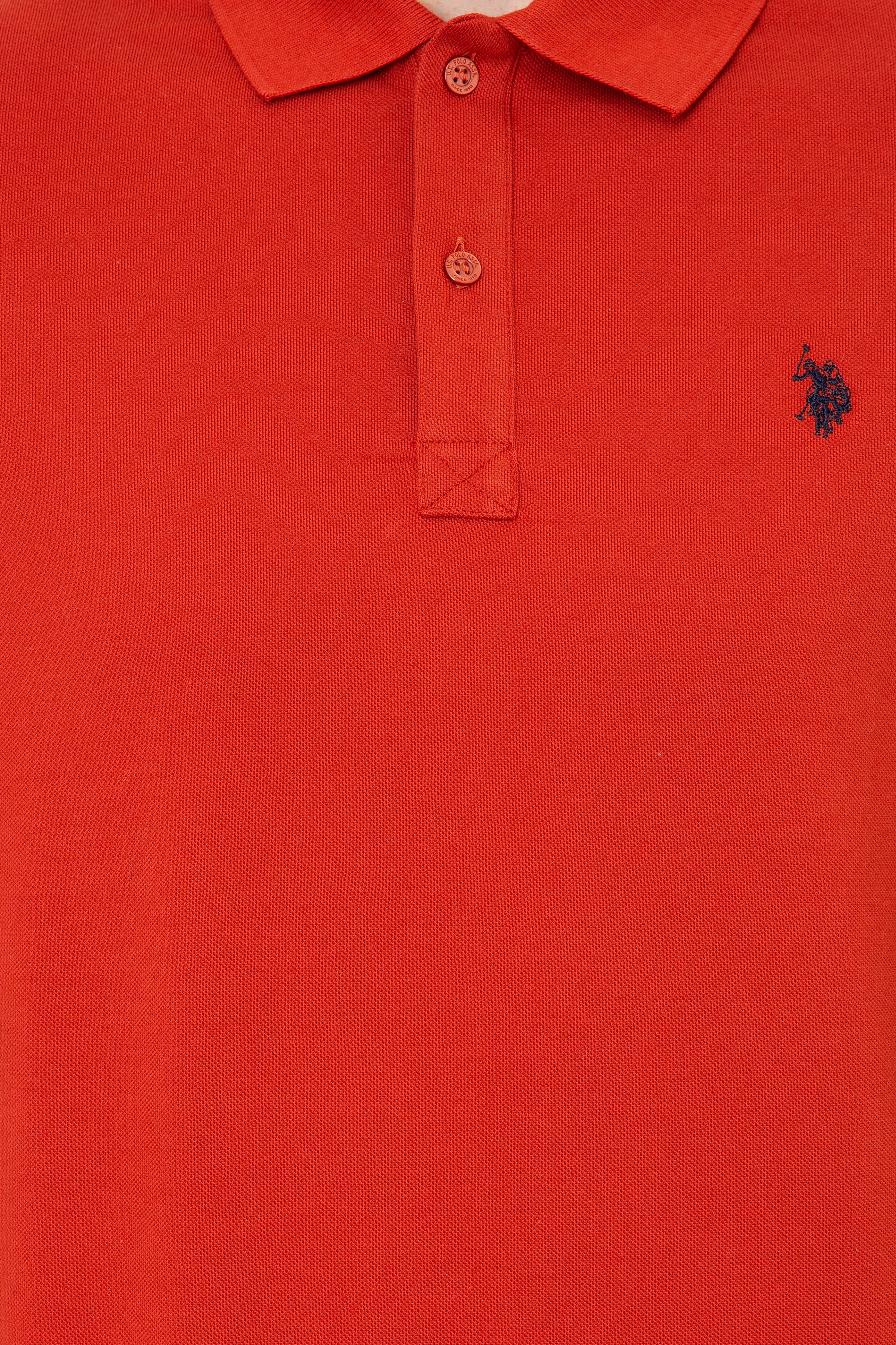 Erkek Turuncu Polo Yaka Sweatshirt Basic - Image 6