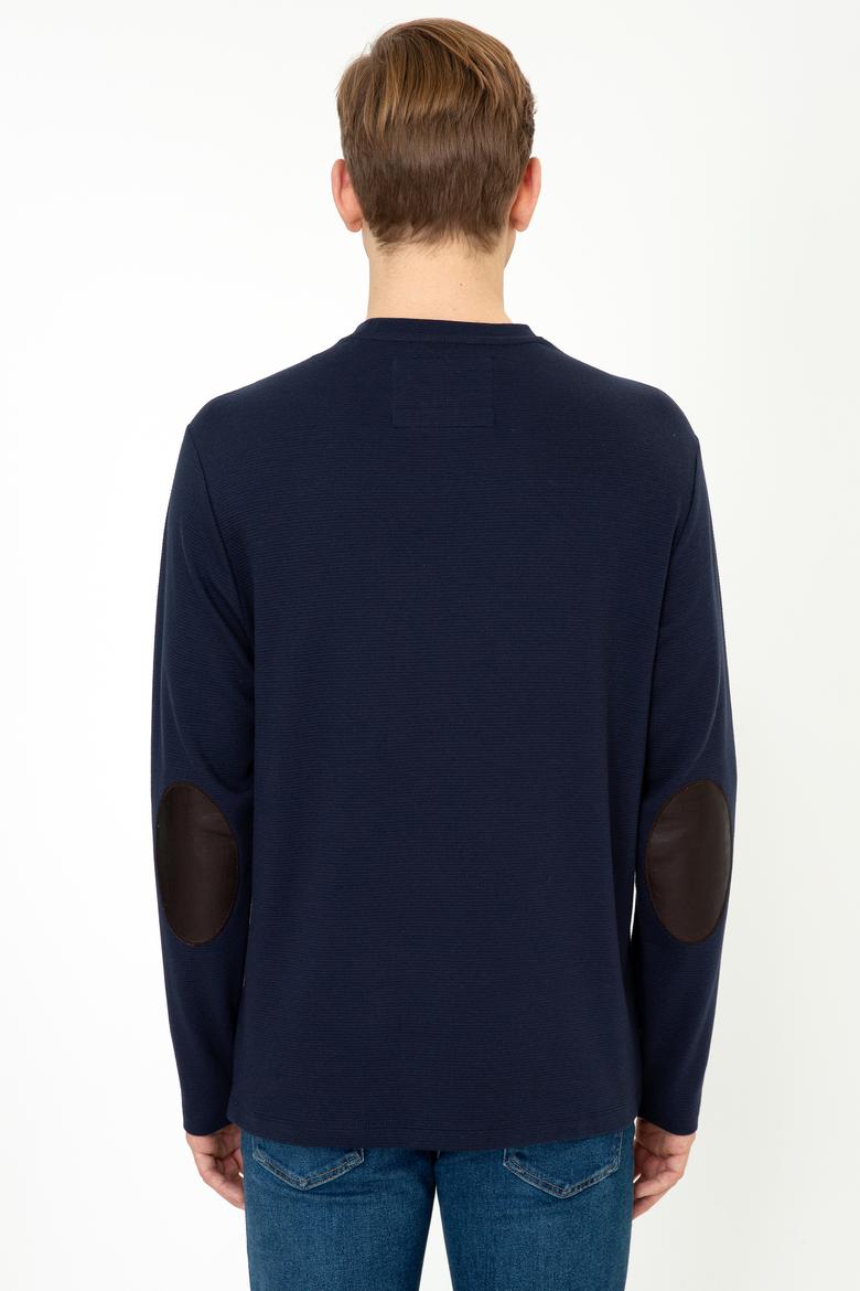 Erkek Lacivert Bisiklet Yaka Sweatshirt - 50240800031