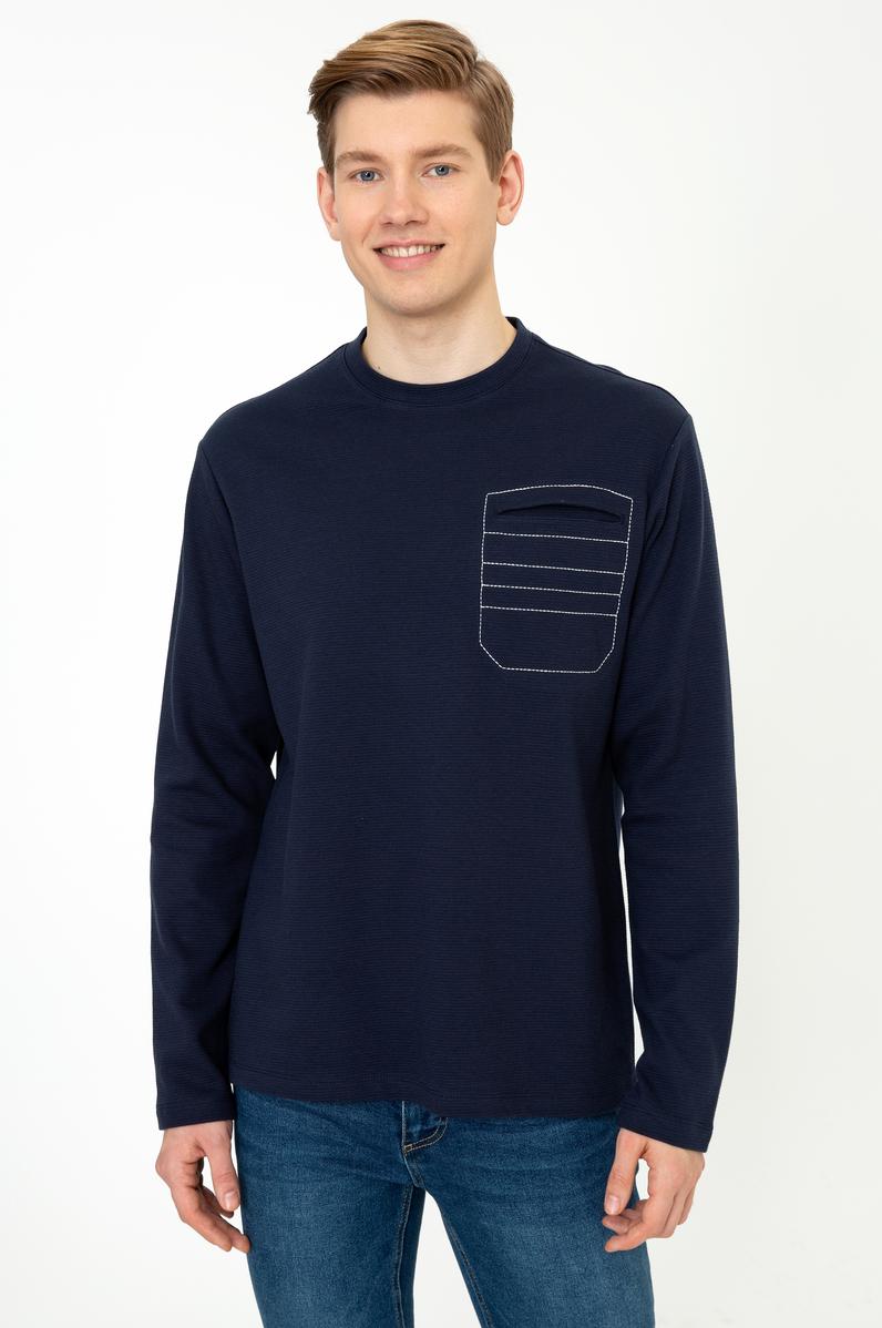 Erkek Lacivert Bisiklet Yaka Sweatshirt