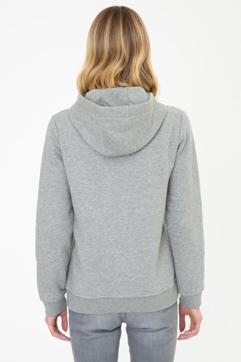 Kadın Gri Melanj Basic Sweatshirt - 50249241036