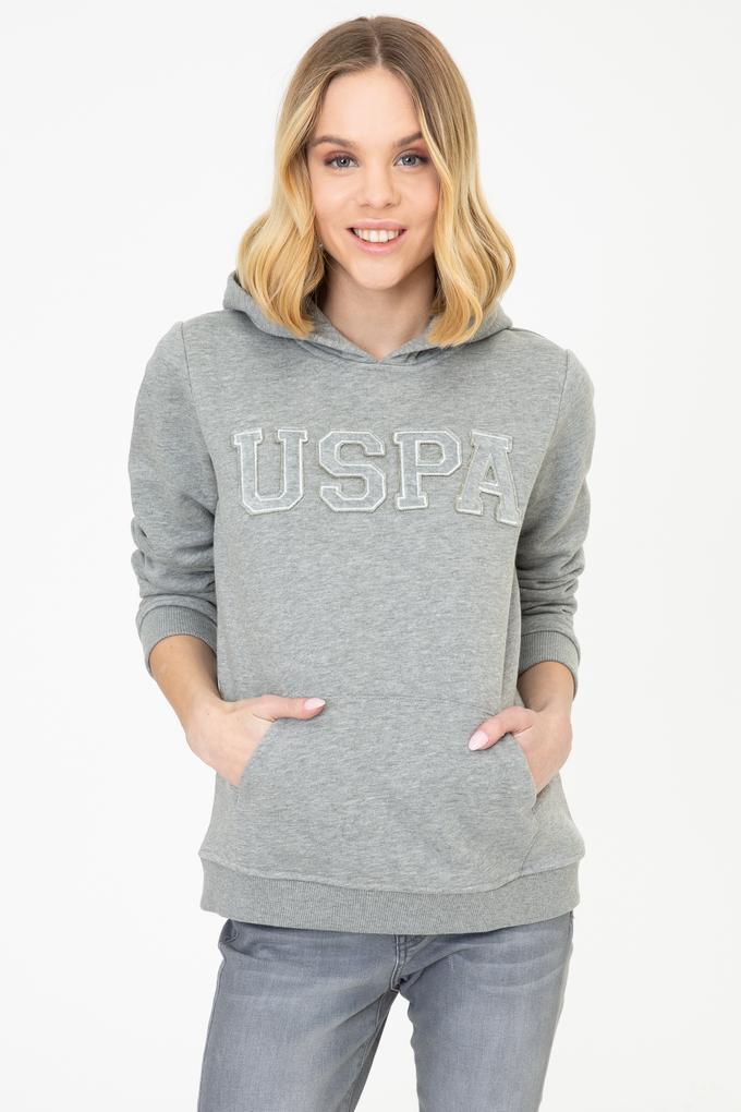 Kadın Gri Melanj Basic Sweatshirt
