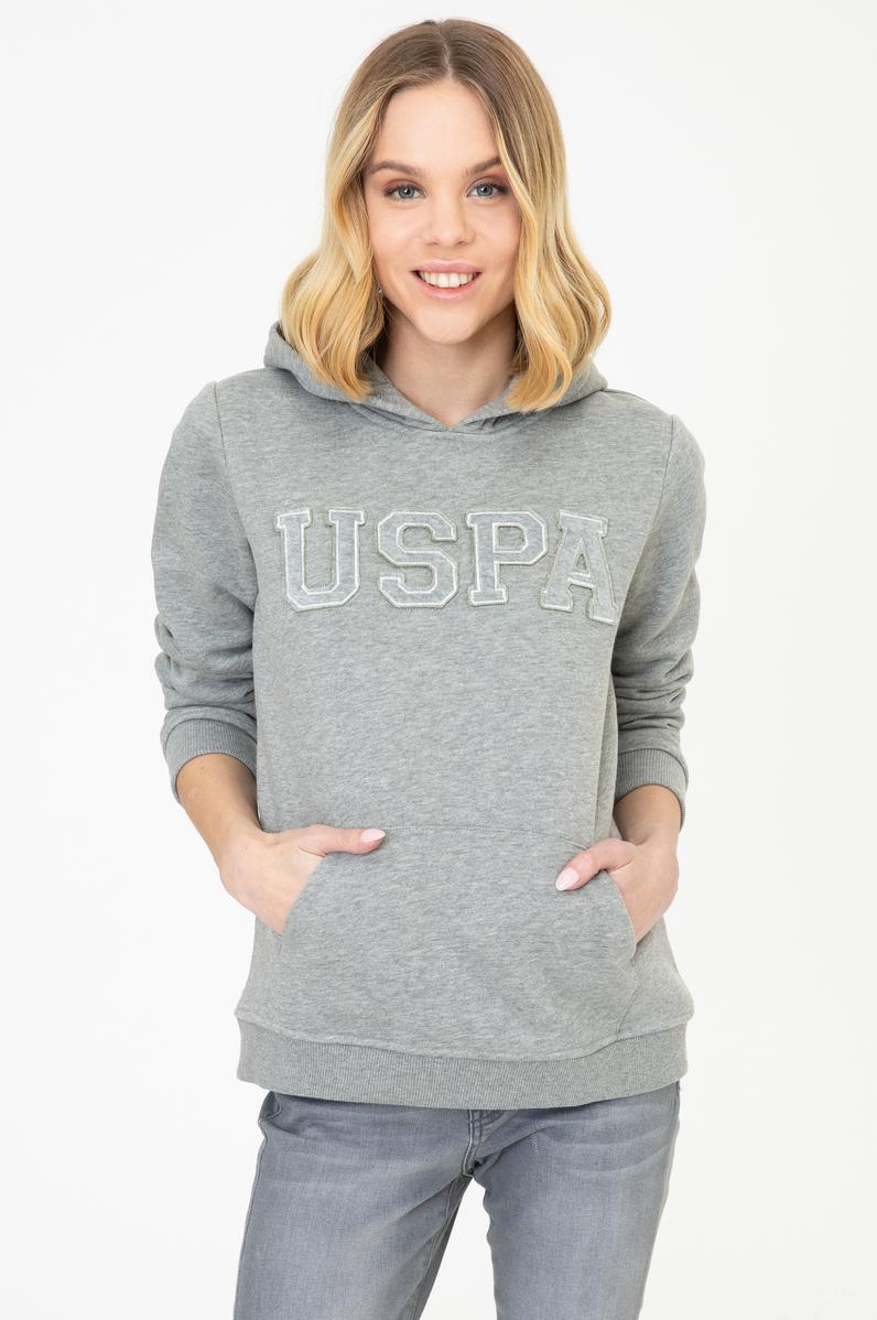 Kadın Gri Melanj Basic Sweatshirt