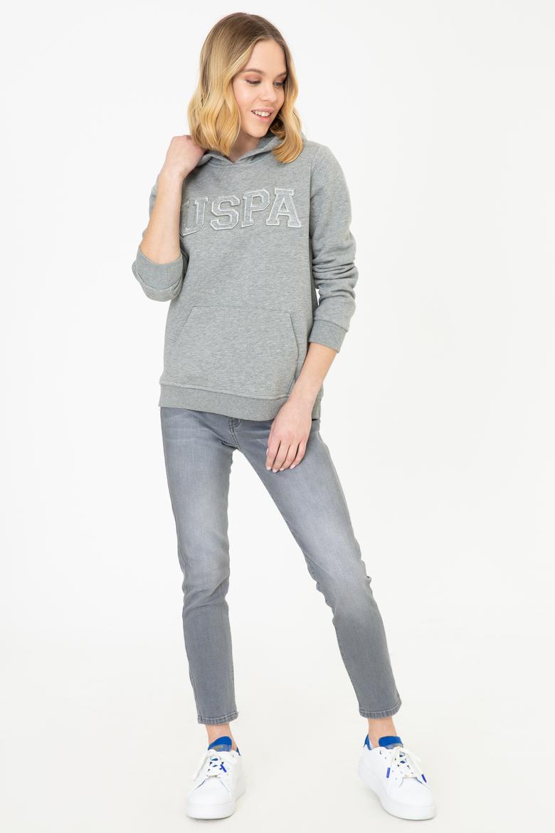 Kadın Gri Melanj Basic Sweatshirt - 50249241036