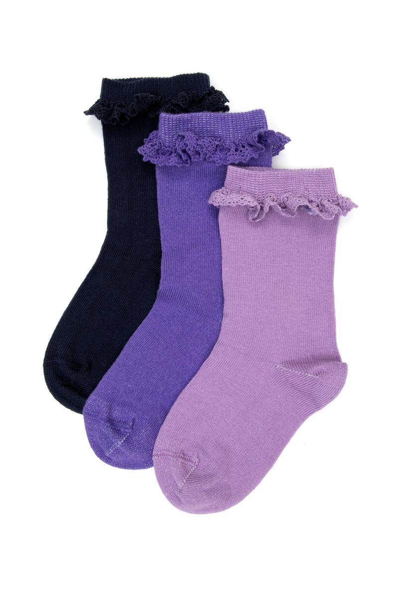 3'lü Paket Kız Çocuk Soket Çorap