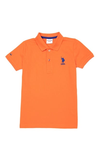 Erkek Çocuk Turuncu Basic Polo Yaka Tişört