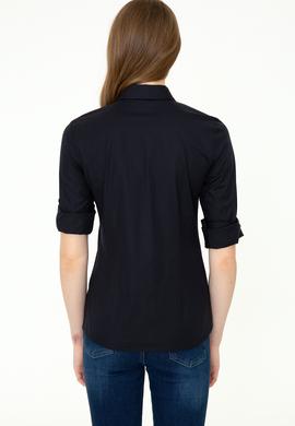 Kadın Siyah Uzun Kollu Basic Gömlek - 50246462037