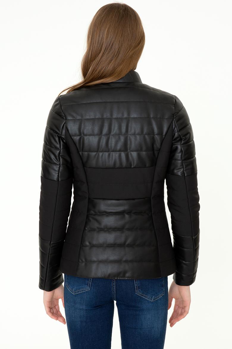Kadın Siyah Deri Ceket - 50252022006