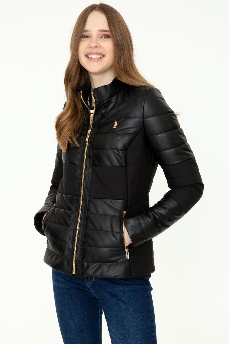 Kadın Siyah Deri Ceket - 50252022006