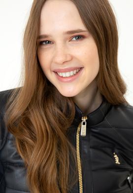 Kadın Lacivert Deri Ceket - 50252022011