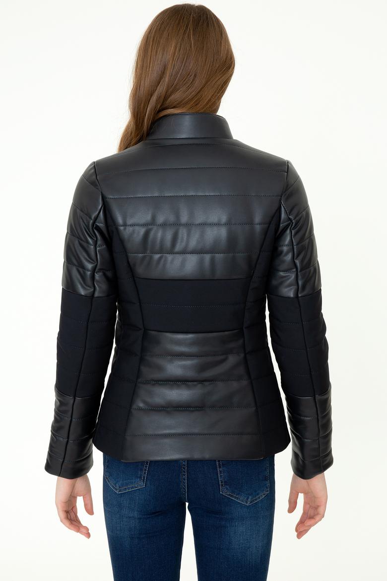 Kadın Lacivert Deri Ceket - 50252022011