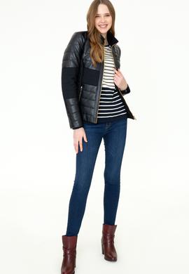 Kadın Lacivert Deri Ceket - 50252022011