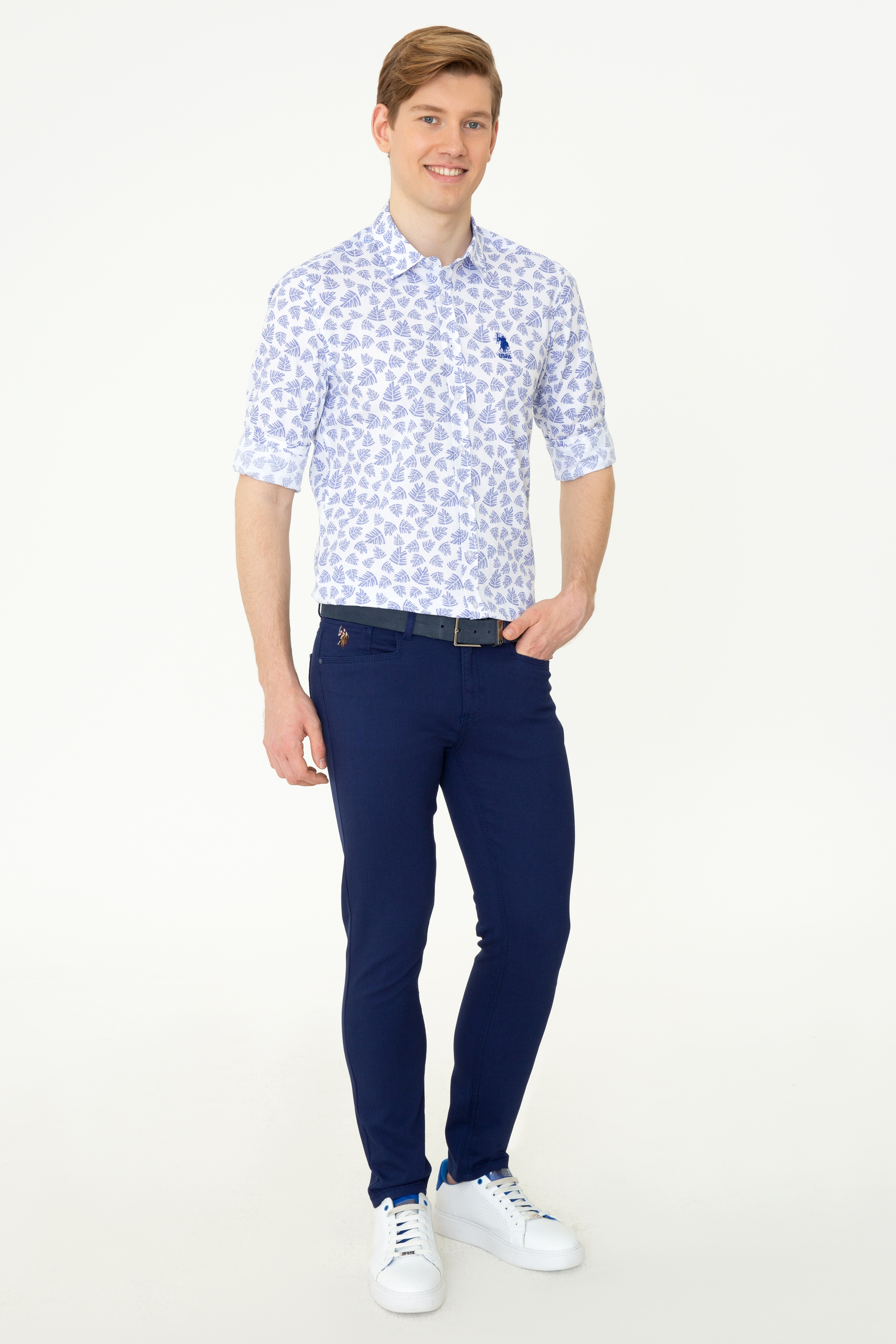 Erkek Slim Fit Lacivert Kanvas Pantolon - Image 3