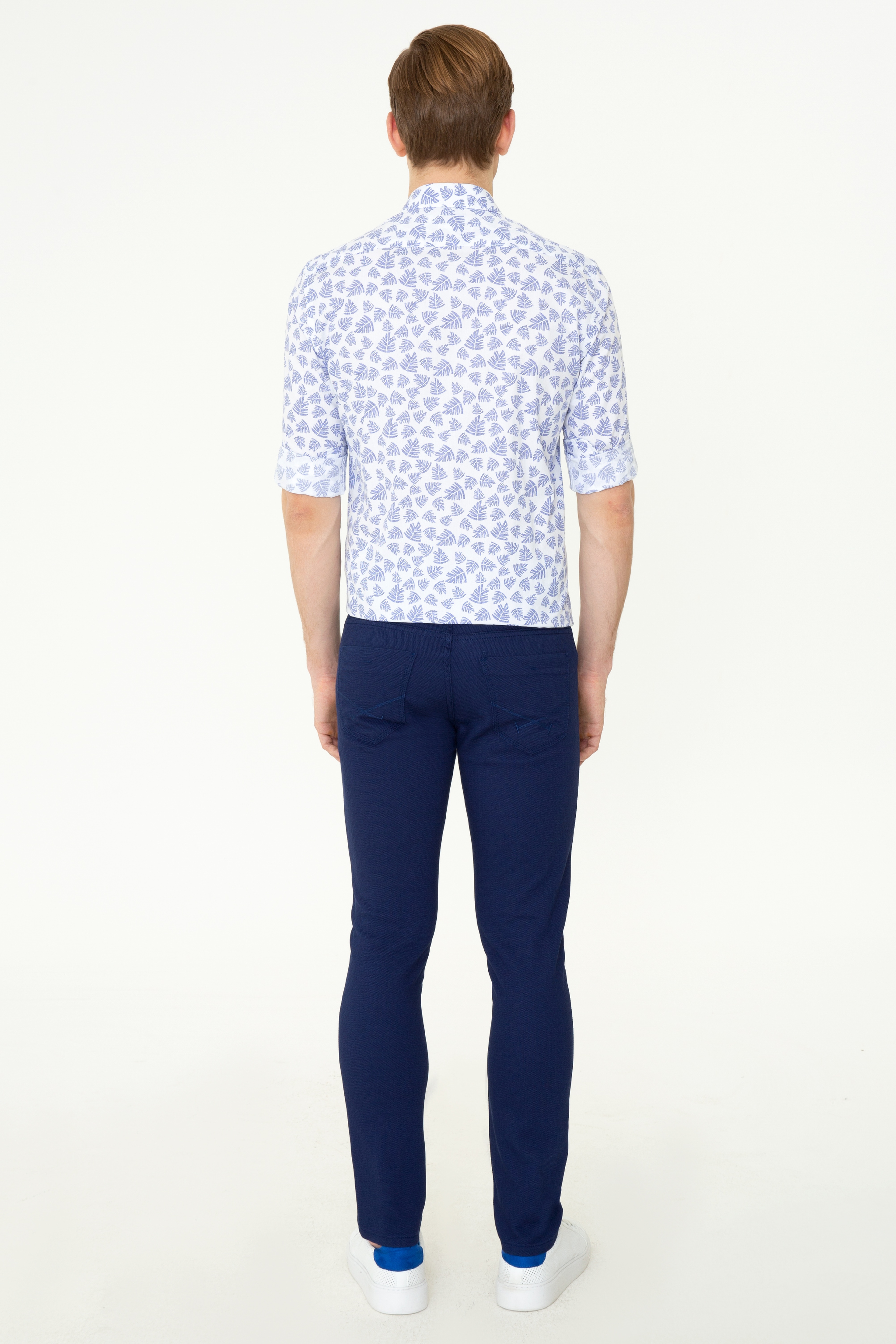 Erkek Slim Fit Lacivert Kanvas Pantolon - Image 4