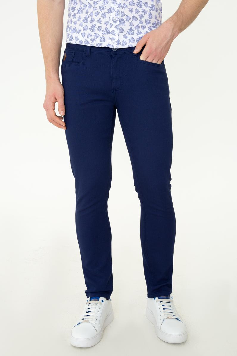 Erkek Lacivert Kanvas Pantolon