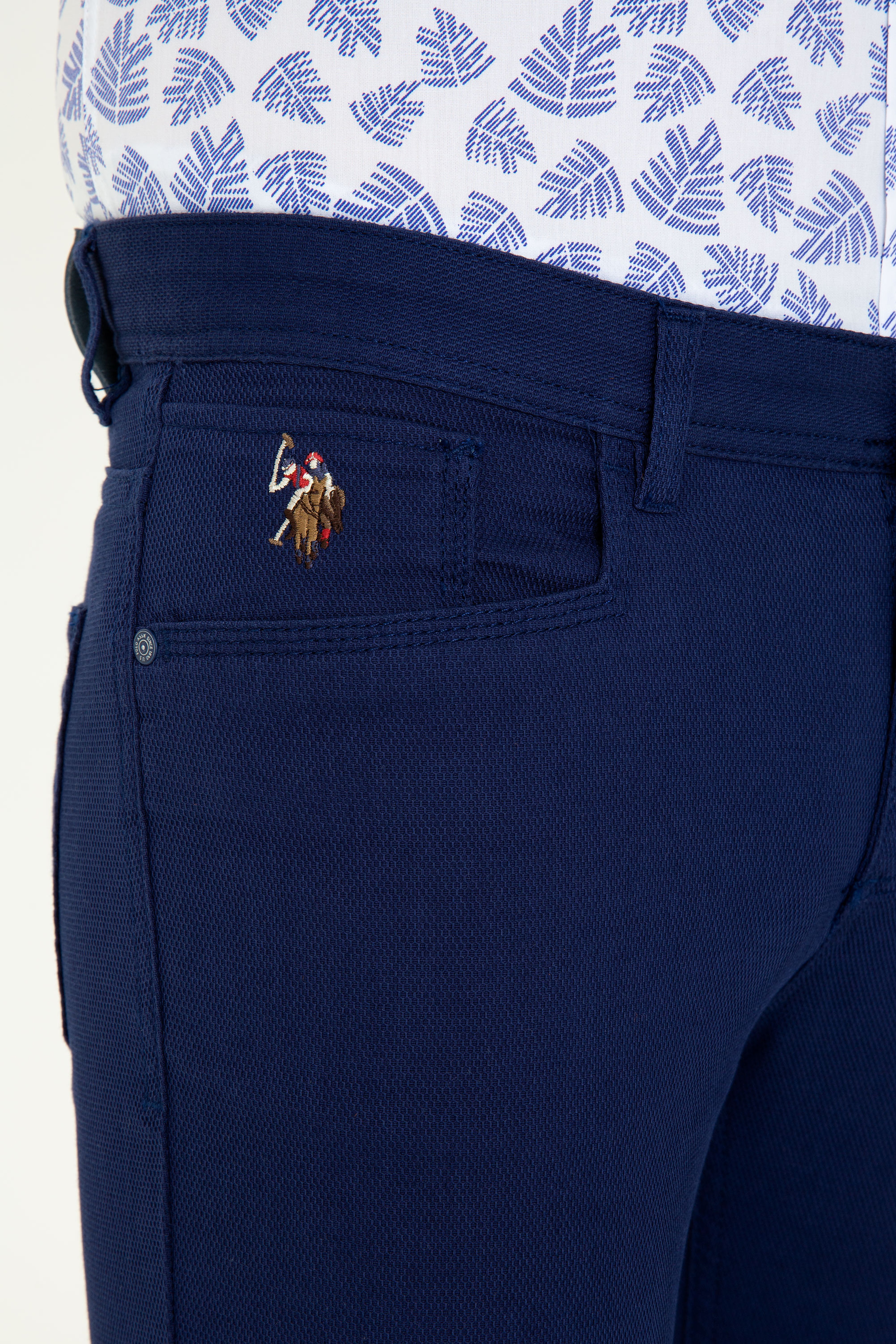 Erkek Slim Fit Lacivert Kanvas Pantolon