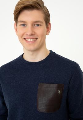 Erkek Lacivert Bisiklet Yaka Sweatshirt - 50241367019