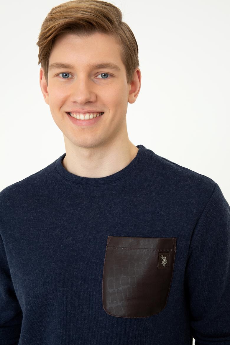 Erkek Lacivert Bisiklet Yaka Sweatshirt - 50241367019