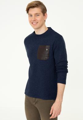 Erkek Lacivert Bisiklet Yaka Sweatshirt - 50241367019
