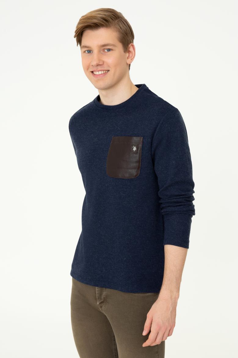 Erkek Lacivert Bisiklet Yaka Sweatshirt - 50241367019